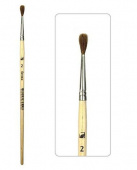 Кисть белка круглая, (А) (имитация, натуральный волос) ручка короткая № 2 "Школьник" 