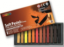 Набор пастели сухой мягкой квад.12 цв 10х10х66мм проф-ная Mungyo Soft pastel карт.коробке, земляная