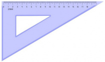 Треугольник 30°/18см пластиковый, прозрачный "Стамм"