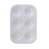 Палитра прямоугольная, размер  8,5х12,5 см, 6 углублений