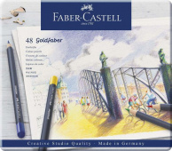 Набор цветных карандашей Goldfaber, в металлической коробке, 48 шт "Faber-Castell" Набор цветных карандашей Goldfaber, в металлической коробке, 48 шт "Faber-Castell"