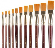 Кисть синтетика плоская, ручка короткая №12 "Decola" ширина 23мм Кисть синтетика плоская, ручка короткая №12 "Decola" ширина 23мм