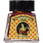 Тушь Winsor&Newton для рисования, оранжевый, флакон c пипеткой 14мл