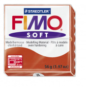 Пластика "Fimo soft", брус 56гр. Индийский красный