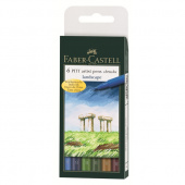 Набор ручек капиллярных Faber-Castell PITT Landscape 6 цв натуральные оттенки