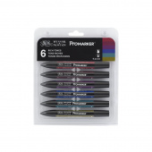 Набор художественных маркеров Promarker, "Winsor&Newton", 6 цветов, насыщенные оттенки