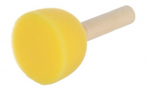 Кисть-губка Decola, круглая, поролон, деревянная ручка, диаметр 50 мм