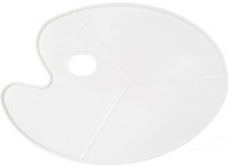 Палитра пластиковая овальная, без углублений, 3 сектора 42,5*30,5см "Pinax" 