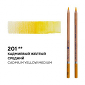 Карандаш профессиональный акварельный "Белые ночи" №201, кадмиевый желтый средний Карандаш профессиональный акварельный "Белые ночи" №201, кадмиевый желтый средний