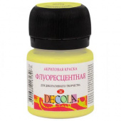 Краска акриловая флуоресцентная DECOLA цв.№214 Лимонная, 20мл Краска акриловая флуоресцентная DECOLA цв.№214 Лимонная, 20мл