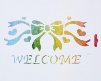 Трафарет пластиковый, бантик с сердечками, размер 25,5х20,5 см 