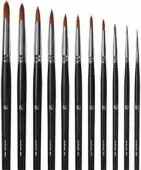 Кисть синтетика круглая, ручка длинная "Albatros" № 0 "Профи" d-0,9 L-9