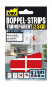 Клеящие пластины универсальные прозрачные UHU DOUBLEFIX, 12шт, 19х40 мм., блистер, 45515