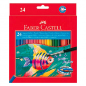 Набор акварельных детских карандашей COLOUR PENCILS с кисточкой, в карт.кор., 24 шт. "Faber-Castell" Набор акварельных детских карандашей COLOUR PENCILS с кисточкой, в карт.кор., 24 шт. "Faber-Castell"