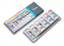 Набор акварели Pinax "Оригинальная палитра" 14 кювет + 4 пустые кюветы с кистью №5 Hi-Tech