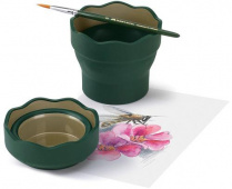 Стакан для воды складной Faber-Castell "Clic & Go" темно-зеленый