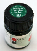 Краска для витража "Glas" Marabu 15мл. Зеленый темный