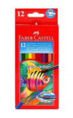 Набор акварельных детских карандашей COLOUR PENCILS с кисточкой, в карт.кор., 12 шт. "Faber-Castell"