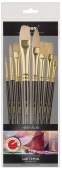 Набор кистей щетина (круглая №1; 4 плоские №2; 6; 10 овал №4; 8 веерная №6) ассорти CLASSIC Plein Ai