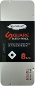 Набор чернографитных карандашей ACMELIAE 8 шт. (2H,H,HB,B,2B,4B,6B,8B) в металле
