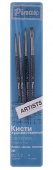 Набор кистей Синтетика "ARTISTS HI-TECH Line" 4 шт. Круглые № 00; 1; 3 Плоская № 4 "Pinax"