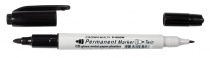 Маркер перм."Permanent marker" шир.линии 4мм./2мм. двусторонний CROWN Чёрный