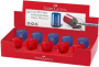 Точилка пластиковая Faber-Castell "Grip 2001 Mini" 1 отверстие, контейнер, красная/синяя