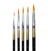 Кисть синтетика круглая короткая (рыжая) руч. №5 Кисть синтетика круглая короткая (рыжая) руч. №5