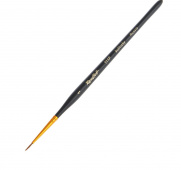 Кисть колонок круглая укороченная для миниатюр ROUBLOFF *111F* №1 ручка короткая черная матовая