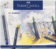 Набор цветных карандашей Goldfaber, в металлической коробке, 48 шт "Faber-Castell"