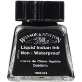 Тушь Winsor&Newton для рисования, водорастворимая, черный,  флакон c пипеткой 14мл