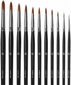 Кисть синтетика круглая, ручка длинная "Albatros" № 8 "Профи" d-4,5 L-18