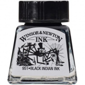 Тушь Winsor&Newton для рисования, черный,  флакон c пипеткой 14мл