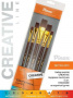 Набор кистей Синтетика бордовая 5 шт, плоские, короткая ручка Pinax CREATIVE (№2, 4, 8, 12, 16)