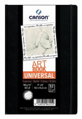 Блокнот для зарисовок Universal 96г/кв.м 10.2*15.2см 112л твердая обложка застежка-резинка черный