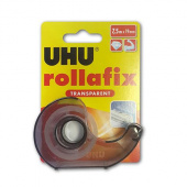 Клеящая лента UHU ROLLAFIX TRANSPARENT прозрачная 19 мм х 7,5 м., в диспенсере, блистер, 36955