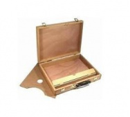 Ящик деревянный (вяз) с ячейками и палитрой 40х31х8 см.