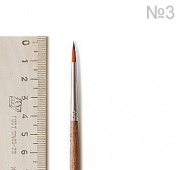 Кисть синтетика круглая (под колонок) руч.длин. №3
