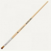 Кисть синтетика плоская, Нейлон, ручка короткая № 6 "Школьник" 