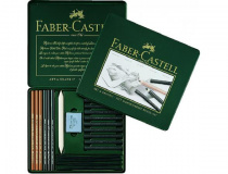 Набор угля Faber-Castell PITT MONOCHROME, металл.кор. 22 предмета