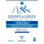 Скетчбук 30л. А5 на склейке Clairefontaine "Dessin a grain", 180 г, мелкозернистая