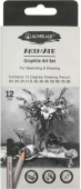 Набор чернографитных карандашей ACMELIAE ArtMate 12шт. (4H,3H,2H,H,B,2B,3B,4B,5B,6B,7B,8B) в картоне