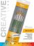 Набор кистей Синтетика 6 шт, круглые, короткая ручка Pinax CREATIVE (№3/0, 3, 5, 8, 10, 12)