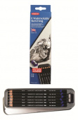 Набор водорастворимых чернографитных карандашей Sketching D8мм гриф-4мм 2хHB,4B,8B, 6 шт.в мет.кор.+