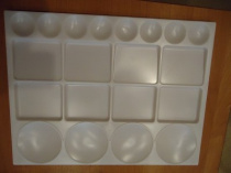 Палитра пластик. прямоугольная 25,5х33,5 см., 20 углублений