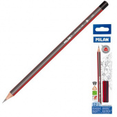 Карандаш чернографитный, трехгранный HB, без ластика, MILAN, диаметр грифеля 2,2 мм Карандаш чернографитный, трехгранный HB, без ластика, MILAN, диаметр грифеля 2,2 мм