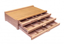 Ящик деревянный (вяз) с ячейками, размер 40х24х7 см, 3-х секционный IP SFE0048 Ящик деревянный (вяз) с ячейками, размер 40х24х7 см, 3-х секционный IP SFE0048