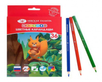 Набор цветных карандашей "Цветик", 36 цветов, шестигранные, 2М-4М, заточенные Набор цветных карандашей "Цветик", 36 цветов, шестигранные, 2М-4М, заточенные