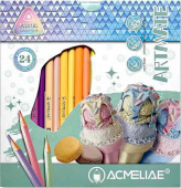 Набор цветных пастельных карандашей ACMELIAE Pastel Artmate 24цв. в картонном футляре
