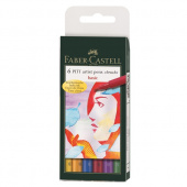 Набор ручки-кисти капилл. професс. Faber-Castell "PITT ARTIST PEN",6 шт., Основные цв.